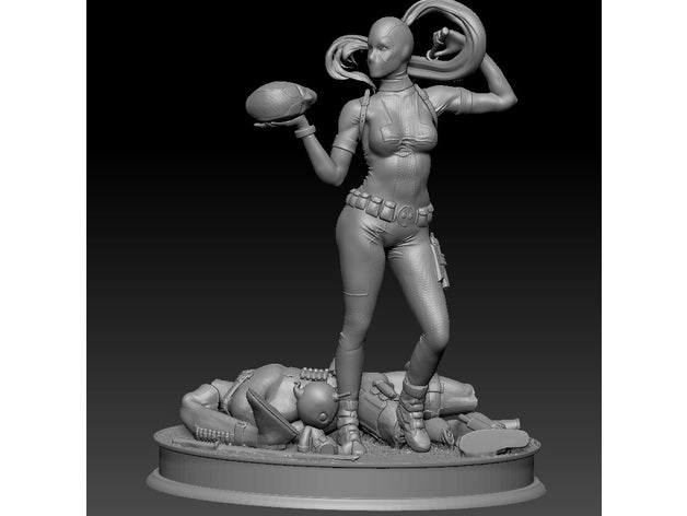 lady deadpool diorama sla só outros 3D print model - Mito3D