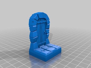 dnd dungeon porta di legno piastrelle ambiente 3d print model - Mito3D