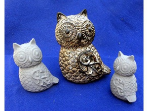 ornate owl scans replicas 3d print model - Mito3D