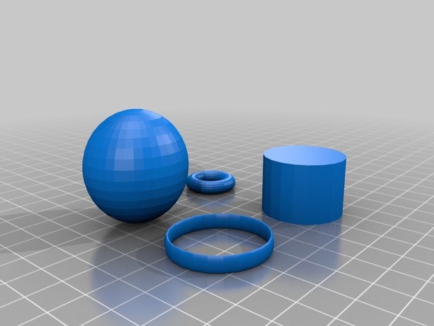 ball+ring tube+cylinder 3d printing 3D print model - Mito3D