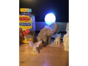 elefante a jogar bola de luz presença decoração animais bateria circo lâmpada diodo emissor da noite simples assim tronco 3d print model - Mito3D