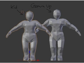 héroïque à l'échelle de l'homme enfant mannequin personnes figurine 28mm necromunda wh40k 3d print model - Mito3D