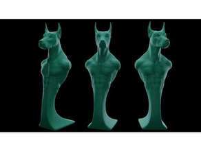 anubis bust dog muscles sculpt sculpture 3d print model - Mito3D