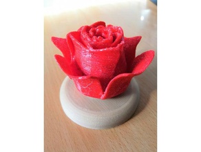 rose avec suporte esculturas 3d print model - Mito3D