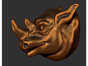 Tiere Nashorn Skulpturen lowpoly savanah 3d print model - Mito3D