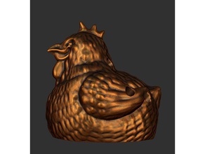 cuties hen sculptures animal chicken farm pen penholder holder 3d print model - Mito3D