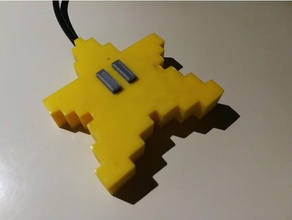 super mario pixel star - bouton 3d print model - Mito3D