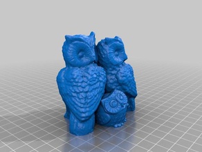 owl family art 3d print model - Mito3D
