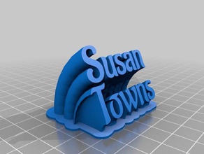 susan townes 2-nome de linha da placa texto office personalizado 3d print model - Mito3D