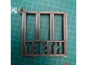 3teeth bande logo keychain de porte-clés télécommande threeteeth 3d print model - Mito3D