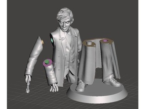 david tennant doctor tenth fixed cut keyed basic base sculptures davidtennant tardis 3d print model - Mito3D