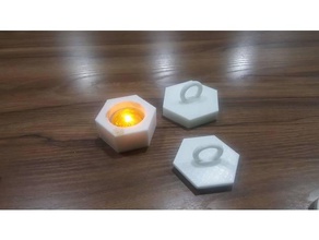 caps hexagonal candle holders diy cap holder 3d print model - Mito3D