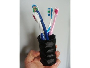trenzado de la copa penscils cepillos dientes cuarto baño lápiz titular cepillo contenedores 3d print model - Mito3D