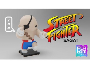 street fighter sagat action figure collectible collection figurine game miniature plakit purakito toy toymaker videogame 3d print model - Mito3D