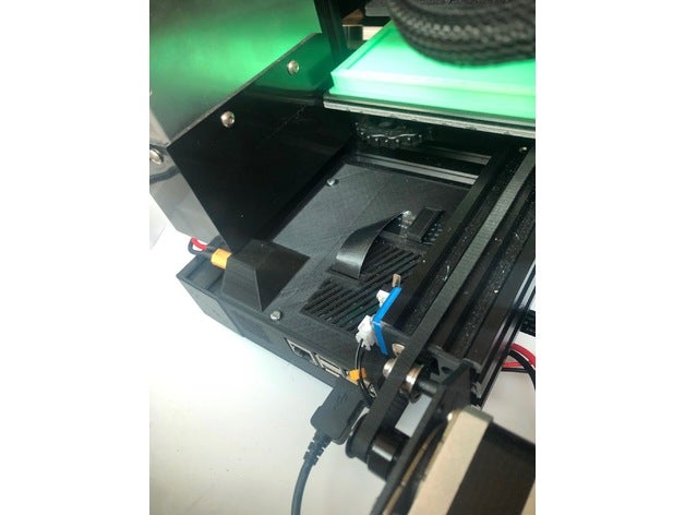 ender pro 3 raspberry pi model b+ case arka LED mosfet röle monte edilmiş 3d yazıcı parçaları 3D print model - Mito3D