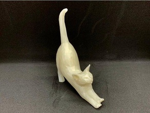 low poly stretching cat animals 3d print model - Mito3D