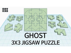 1day 1cad 3x3 jigsaw puzzle ghost 1day1cad 3d pacman 3d print model - Mito3D
