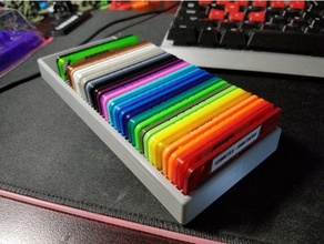 50 slot tepsi başka bir filaman örnek kartları 3d baskı testleri test yazdırın kutusu kart sahibi tepsisi kartı tutucu depolama 3d print model - Mito3D