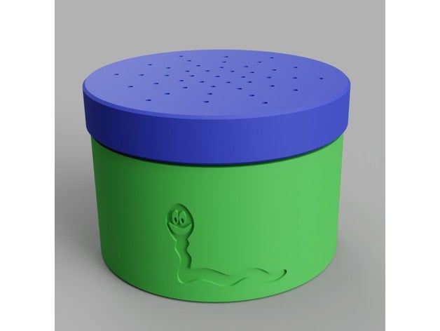 le ver de la boîte sport à l'extérieur pêche les vers 3D print model - Mito3D