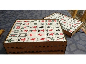 mahjong caso de corte a laser jogos boardgame acessórios organizador lasercut 3d print model - Mito3D