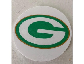 multi-color packers coaster kitchen dining green bay 3d print model - Mito3D