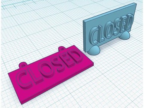 closed sign other hanging 3d print model - Mito3D