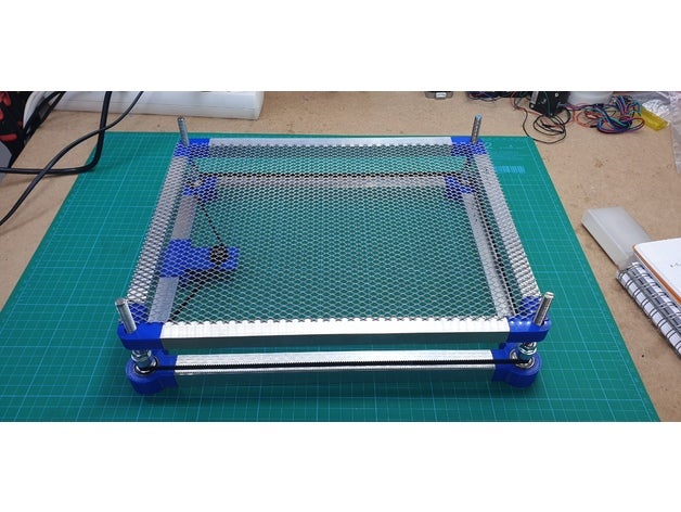manual adjustable bed co2 laser k40 diy cutter lasercut engraver 3D print model - Mito3D