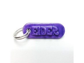 eider personalized keychain embossed letters 3d print model - Mito3D