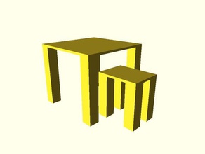 chaise de table plein air jardin blockscad openscad 3d print model - Mito3D