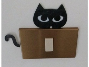 cute cat light switch other 3d print model - Mito3D