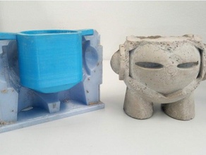 concrete marvin mold art flower pot remix 3d print model - Mito3D