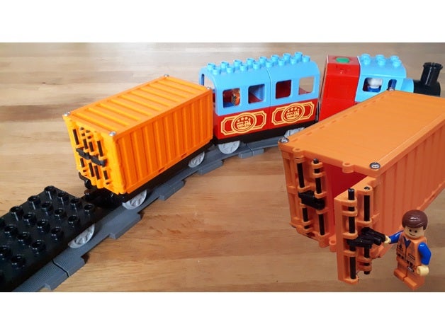 containers duplo train modular mini truck rc vehicles lego stackable container 3D print model - Mito3D