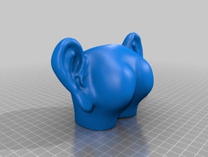 bunda ouvidos arsch mit ohren arte 3d print model - Mito3D