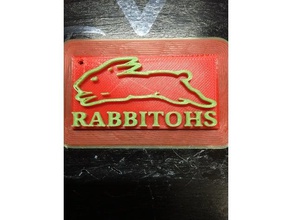 rabbitohs key ring 3d printing football nrl rabbits south sydney souths 3d print model - Mito3D