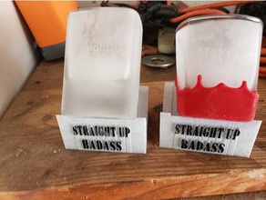 straight up badass square slanted ice whiskey glass holder 3d print model - Mito3D