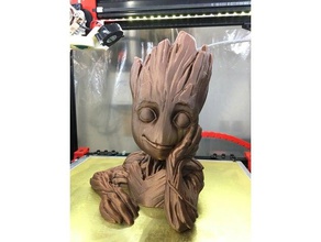 groot planter less supports cleaner print drain hole outdoor garden baby do not want no more groots plant pot succulents 3d print model - Mito3D