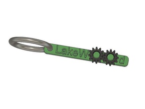 lakewood elementary keychain keychains gear gears 3d print model - Mito3D