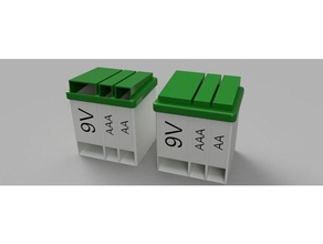 aa aaa bateria de 9v distribuidor recipientes suporte da 3d print model - Mito3D