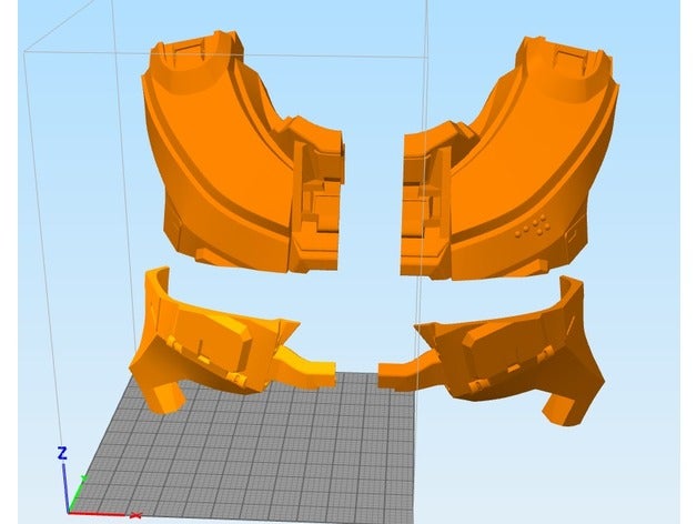 halo 5 göğüs 4 adet sahne 3D print model - Mito3D