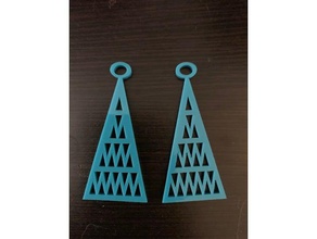 triangle pattern earrings lasercut lasercutting laser cut cutter cutting 3d print model - Mito3D