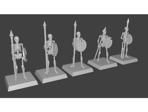 2 iskelet mızraklı minyatür yollar keşfedin yaratıklar boardgame dnd fantezi krallar Savaşı kow masa üstü warhammer 3d print model - Mito3D