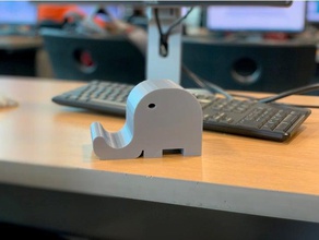 elephant phone holder electronics 3d print model - Mito3D