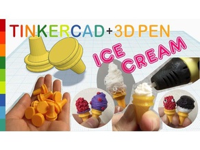 miniature ice cream tinkercad 3d pen models 3dpen eunny icecream 3d print model - Mito3D