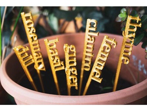 Satz-Kraut-Zeichen Garten bei der Gartenarbeit herb Kräuter - Organisation Veranstalter pflanze Pflanzen sign Zeichen 3d print model - Mito3D