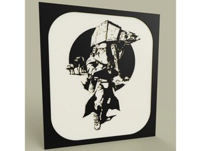 starwars atat snowtrooper 2d sanat 2dart duvar sanatı resim bilim kurgu star wars 3d print model - Mito3D