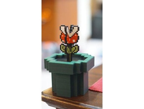 8 bit piranha plant hidden jar creatures mario multicolor pirhana 3d print model - Mito3D