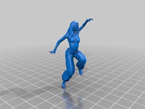 female genie marid pathfinder d&d games 3d print model - Mito3D