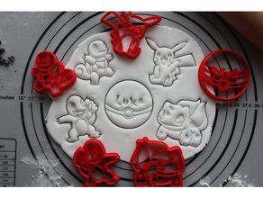 5 cookie cutters pokemon classique kitchen dining cookiecutter cookies cooking easy print pokeball kids toys new pikachu cutter pikatchu plus pokemongo pokemons figures go toy sabl salameche 3d print model - Mito3D