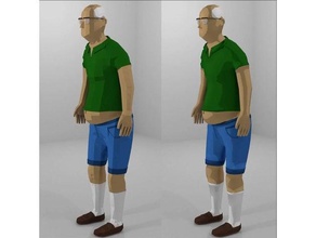wip donald low poly grumpy old man multipart people design figure glasses lens lowpoly original 3d print model - Mito3D