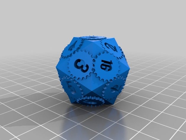 grande d20 steampunk mudanças de dados jogos clockpunk 3D print model - Mito3D